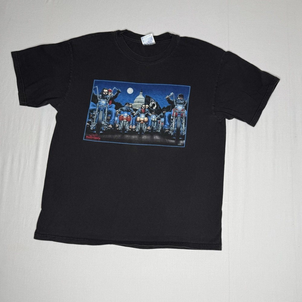 Vintage 1999 Easyriders Motorcycle T Shirt‎ Hanes Beefy-T Mens Large Black Biker